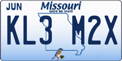MO license plate KL3M2X