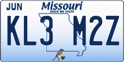 MO license plate KL3M2Z