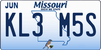 MO license plate KL3M5S