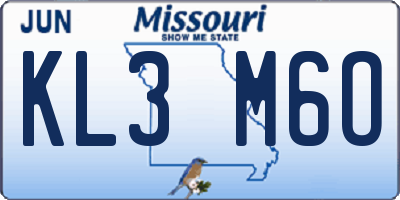 MO license plate KL3M6O
