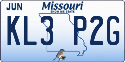 MO license plate KL3P2G