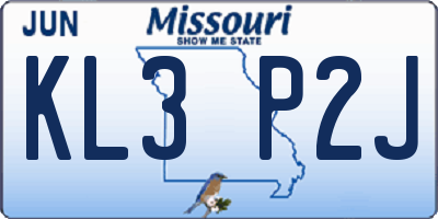 MO license plate KL3P2J