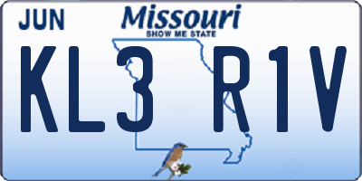 MO license plate KL3R1V