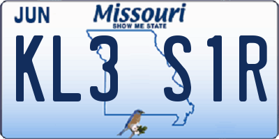 MO license plate KL3S1R