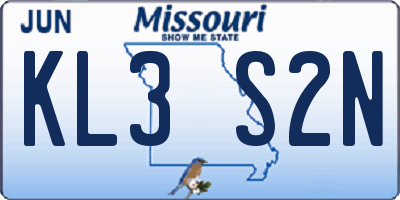 MO license plate KL3S2N