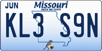MO license plate KL3S9N