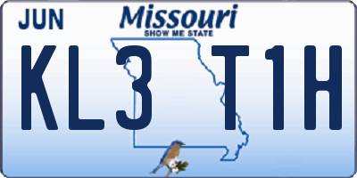 MO license plate KL3T1H