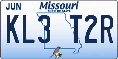 MO license plate KL3T2R