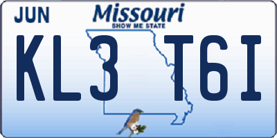 MO license plate KL3T6I