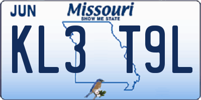 MO license plate KL3T9L