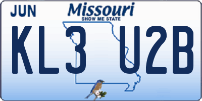 MO license plate KL3U2B