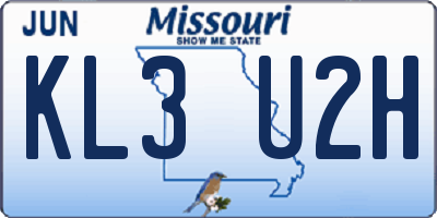 MO license plate KL3U2H
