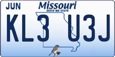 MO license plate KL3U3J