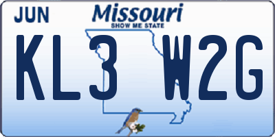 MO license plate KL3W2G
