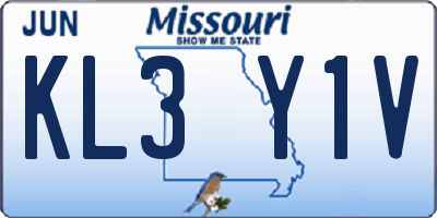 MO license plate KL3Y1V