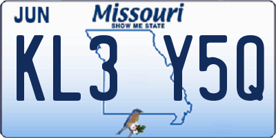 MO license plate KL3Y5Q