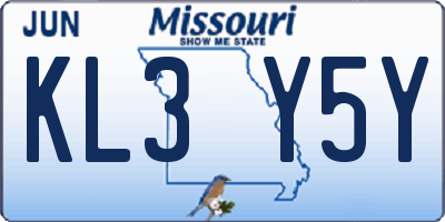 MO license plate KL3Y5Y
