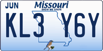 MO license plate KL3Y6Y