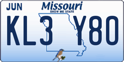MO license plate KL3Y8O