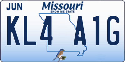 MO license plate KL4A1G
