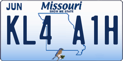 MO license plate KL4A1H
