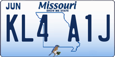 MO license plate KL4A1J