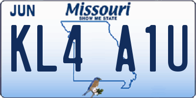 MO license plate KL4A1U