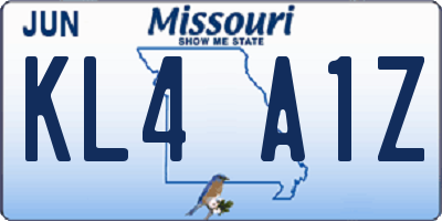 MO license plate KL4A1Z