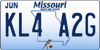 MO license plate KL4A2G