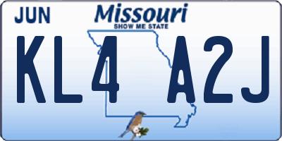 MO license plate KL4A2J
