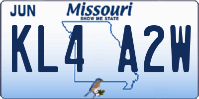 MO license plate KL4A2W