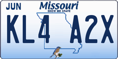 MO license plate KL4A2X