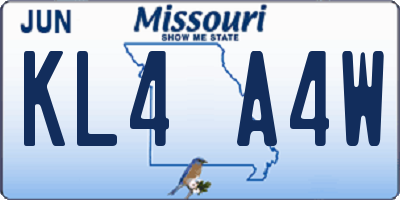 MO license plate KL4A4W