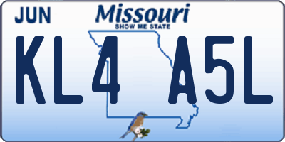 MO license plate KL4A5L
