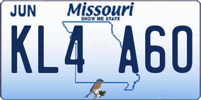 MO license plate KL4A6O
