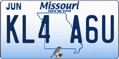 MO license plate KL4A6U