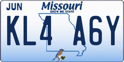 MO license plate KL4A6Y