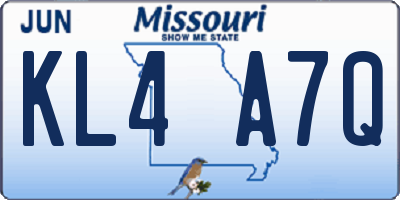 MO license plate KL4A7Q