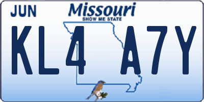 MO license plate KL4A7Y