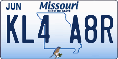 MO license plate KL4A8R
