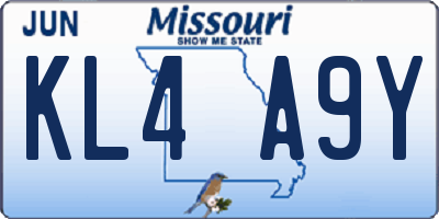 MO license plate KL4A9Y