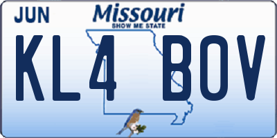 MO license plate KL4B0V