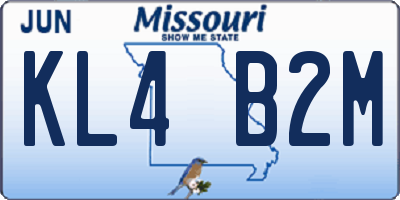 MO license plate KL4B2M