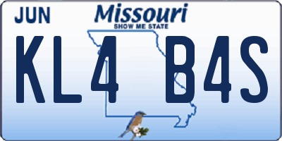 MO license plate KL4B4S