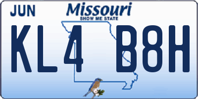 MO license plate KL4B8H