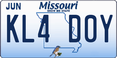 MO license plate KL4D0Y