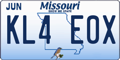 MO license plate KL4E0X
