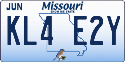 MO license plate KL4E2Y