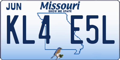 MO license plate KL4E5L