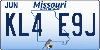 MO license plate KL4E9J